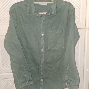 Vintage Men's Green Casual Shirt